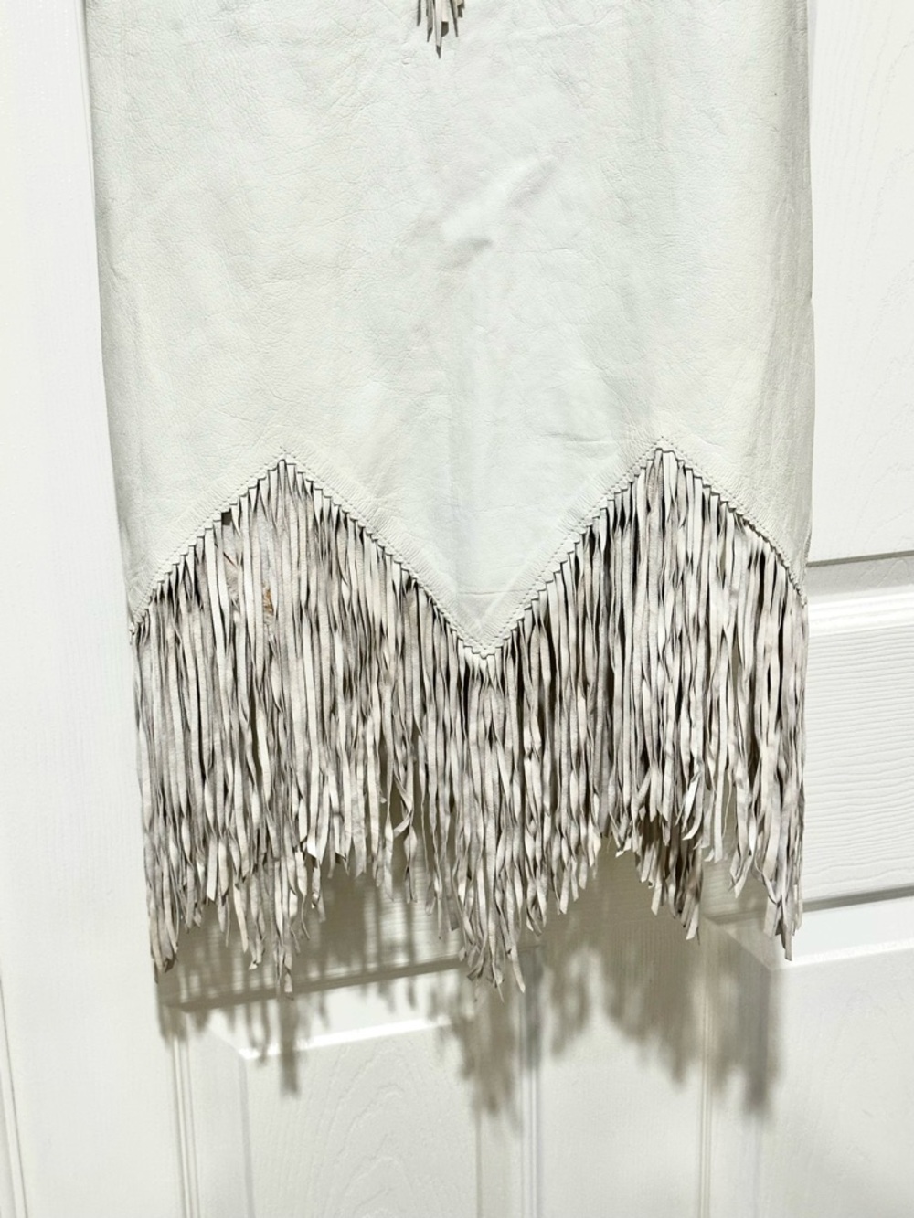 Clifford Olsen Leather from North Beach Leather fringe dress 1978 petite S - Picture 14 of 16